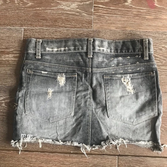 Ksubi Original Distressed Faded Black Grey Denim Mini Skirt - Picture 4 of 5